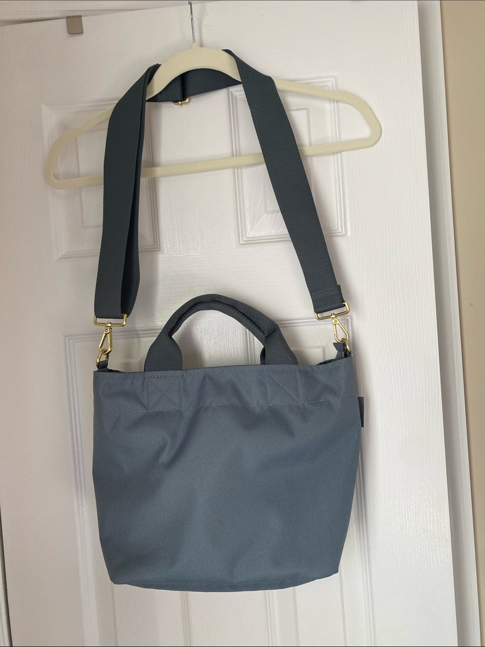 Canvelle Small Zip Crossbody Tote in Mist